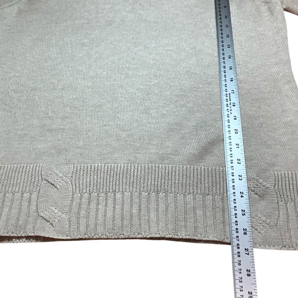 OLSEN Cotton Blend Long Sleeve Cowl Neck Pullover Sweater Cable Detail US Sz 14 - Picture 7 of 10